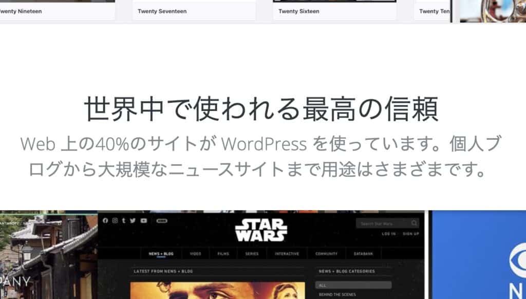 wordpressは世界の40%のWebサイトで使われている
